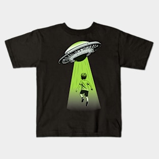 Ufo abducting a Kid - Pencil Drawing Kids T-Shirt